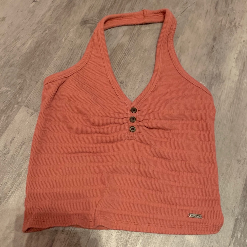 coral holister crop top